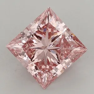 2.45ct PRINCESS Fancy Vivid Pink VS1 Coloured Lab diamond