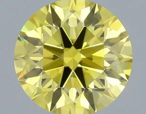 0.62ct ROUND Fancy Vivid Yellow VVS2 Coloured Lab diamond
