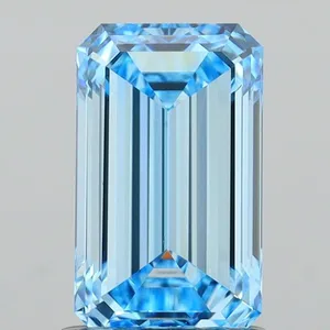 1.5ct EMERALD Fancy Vivid Blue VVS1 Coloured Lab diamond