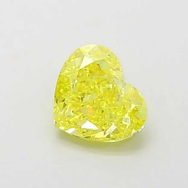 1.00ct HEART Fancy Vivid Yellow VS1 Coloured Lab diamond