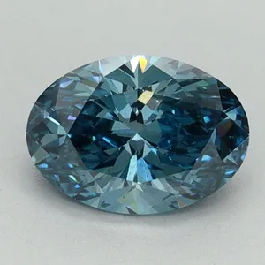 1.05ct OVAL Fancy Vivid Blue VS2 Coloured Lab diamond