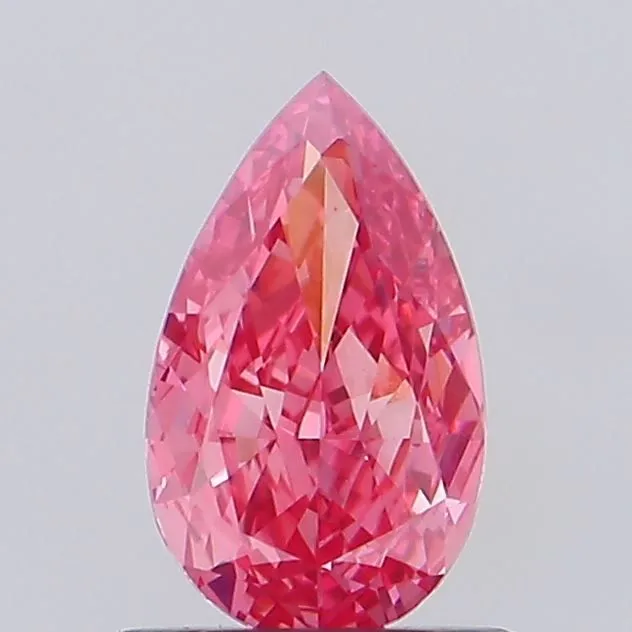0.85ct PEAR Fancy Vivid Pink VS1 Coloured Lab diamond