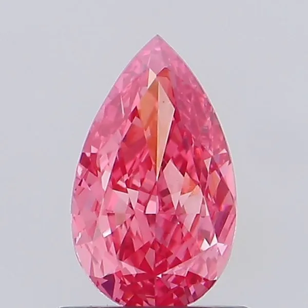 0.85ct PEAR Fancy Vivid Pink VS1 Coloured Lab diamond