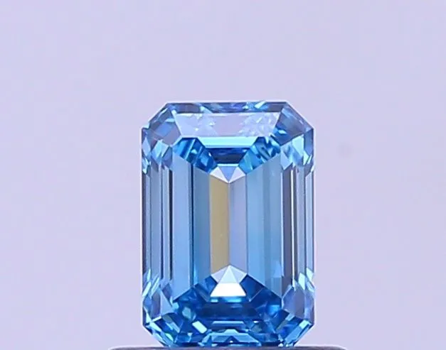 0.65ct EMERALD Fancy Vivid Blue VS1 Coloured Lab diamond