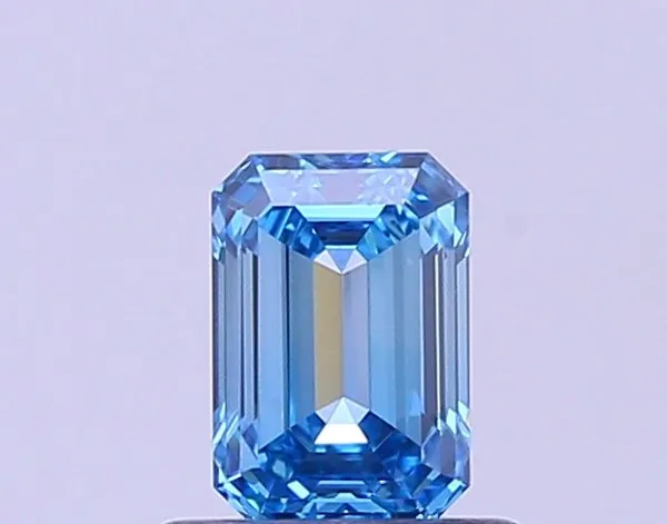 0.65ct EMERALD Fancy Vivid Blue VS1 Coloured Lab diamond