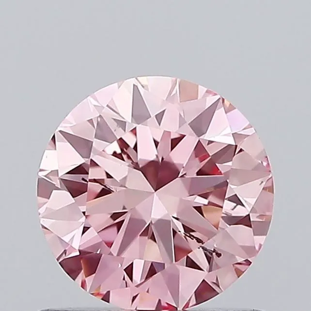 0.73ct ROUND Fancy Intense Pink SI1 Coloured Lab diamond