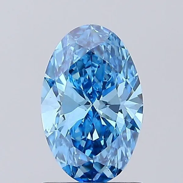 1.01ct OVAL Fancy Vivid Blue VS2 Coloured Lab diamond