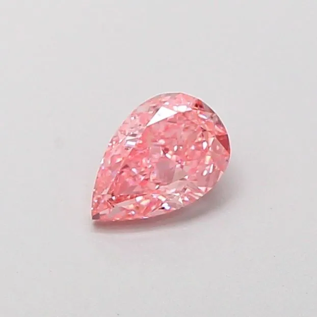0.46ct PEAR Fancy Vivid Pink VVS2 Coloured Lab diamond