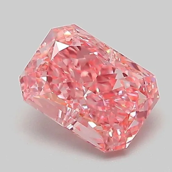 1.08ct RADIANT Fancy Vivid Pink VVS2 Coloured Lab diamond