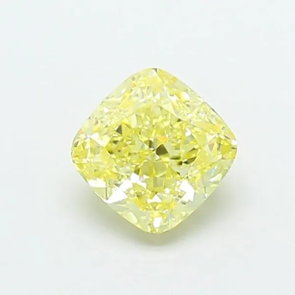 1.01ct CUSHION Fancy Intense Yellow VVS2 Coloured Lab diamond
