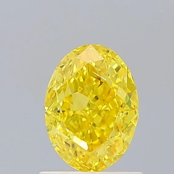 1ct OVAL Fancy Vivid Yellow SI1 Coloured Lab diamond