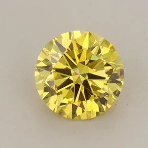 0.72ct ROUND Fancy Vivid Yellow VS1 Coloured Lab diamond