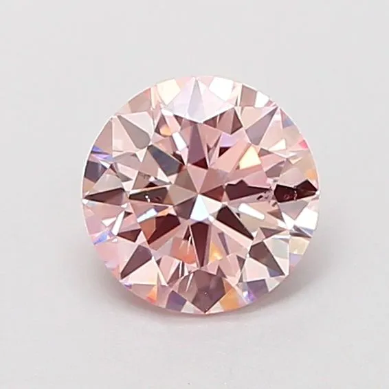 0.74ct ROUND Fancy Pink SI1 Coloured Lab diamond