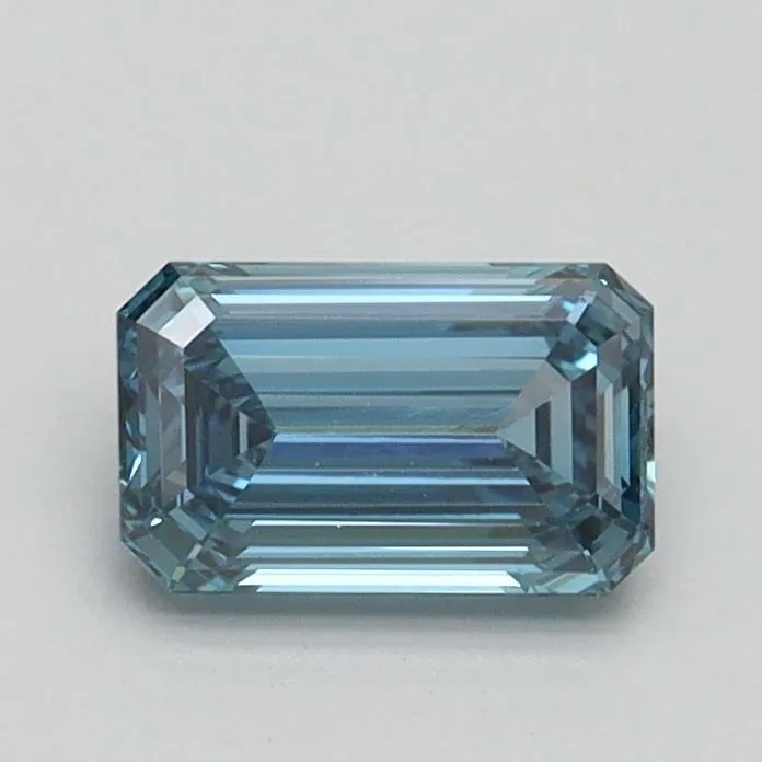 0.72ct EMERALD Fancy Intense Blue VS2 Coloured Lab diamond
