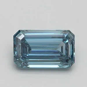 0.72ct EMERALD Fancy Intense Blue VS2 Coloured Lab diamond