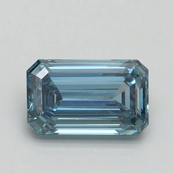 0.72ct EMERALD Fancy Intense Blue VS2 Coloured Lab diamond