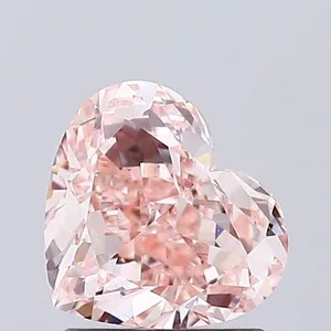 1.51ct HEART Fancy Intense Orangey Pink VS1 Coloured Lab diamond