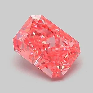 0.82ct RADIANT Fancy Vivid Pink VVS2 Coloured Lab diamond