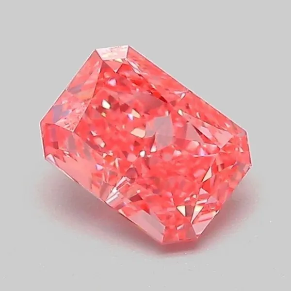 0.82ct RADIANT Fancy Vivid Pink VVS2 Coloured Lab diamond