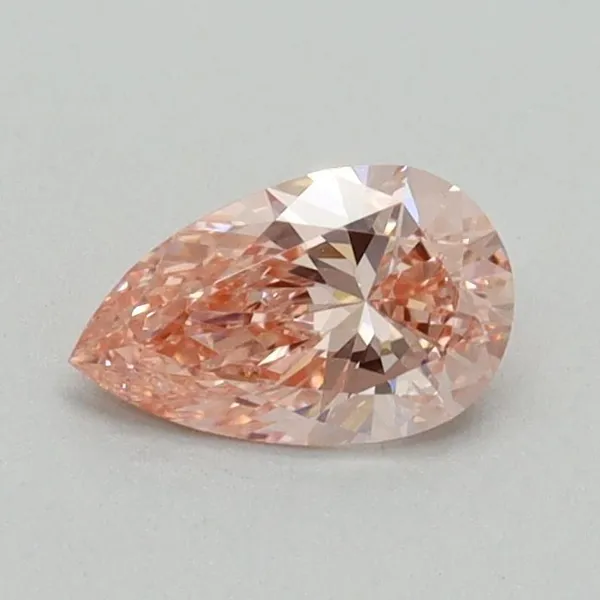 0.49ct PEAR Fancy Vivid Pink VS2 Coloured Lab diamond