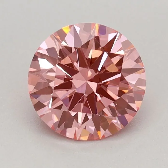 0.72ct ROUND Fancy Vivid Pink VS1 Coloured Lab diamond