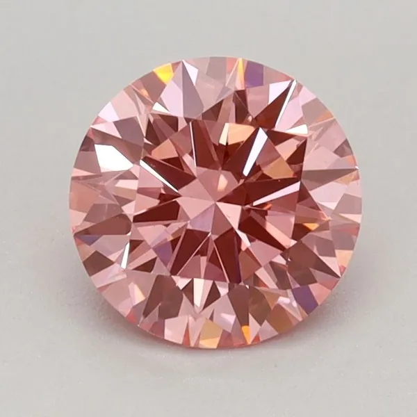 0.72ct ROUND Fancy Vivid Pink VS1 Coloured Lab diamond