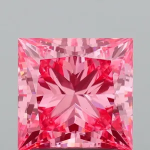 1.55ct PRINCESS Fancy Vivid Pink VS2 Coloured Lab diamond