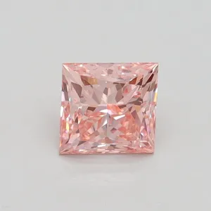 0.86ct PRINCESS Fancy Intense Pink VS2 Coloured Lab diamond