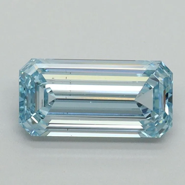 1.02ct EMERALD Fancy Intense Blue VS2 Coloured Lab diamond