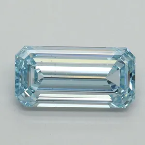 1.02ct EMERALD Fancy Intense Blue VS2 Coloured Lab diamond