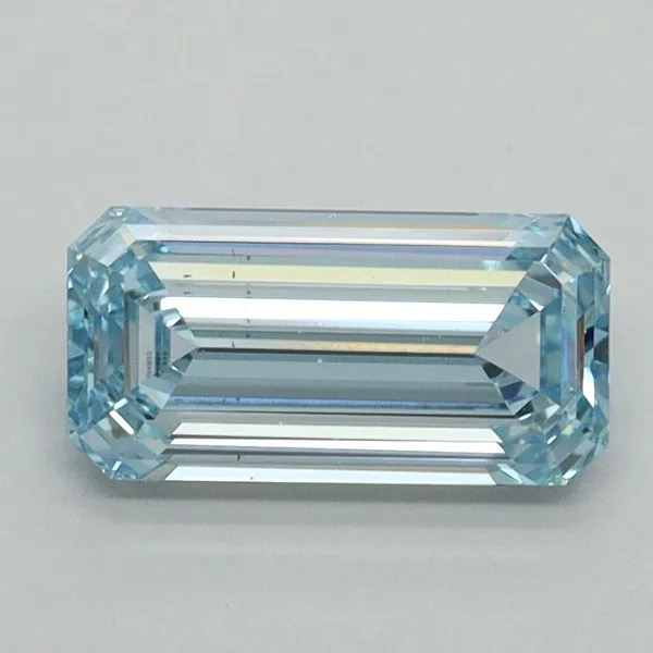 1.02ct EMERALD Fancy Intense Blue VS2 Coloured Lab diamond