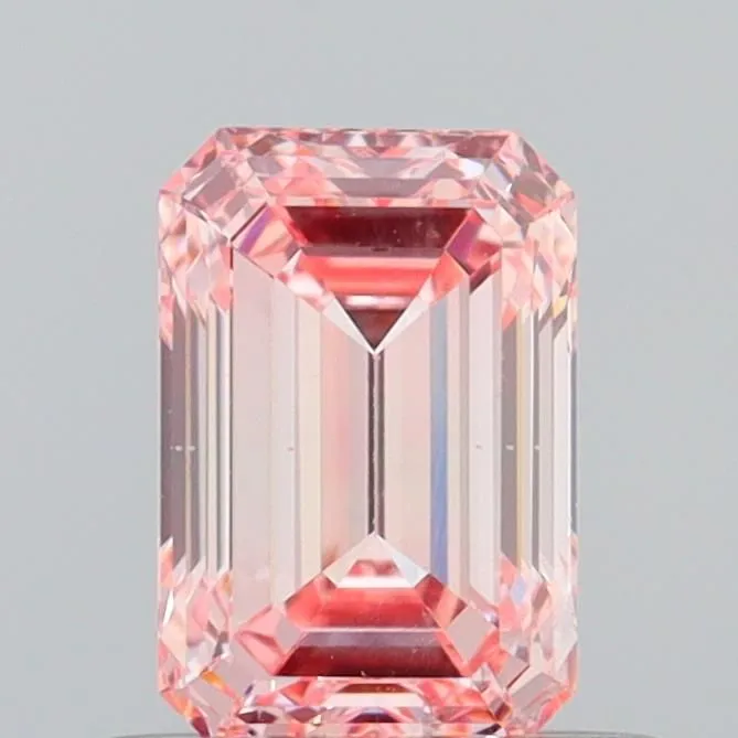 0.69ct EMERALD Fancy Vivid Pink VS2 Coloured Lab diamond