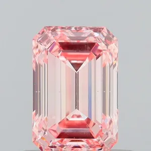 0.69ct EMERALD Fancy Vivid Pink VS2 Coloured Lab diamond