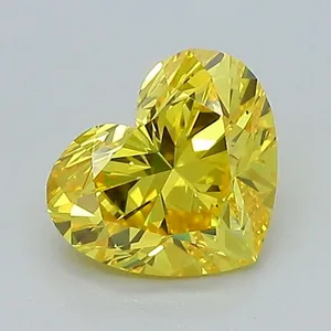 1.04ct HEART Fancy Vivid Yellow VS1 Coloured Lab diamond