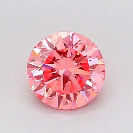 0.73ct ROUND Fancy Vivid Pink VS1 Coloured Lab diamond