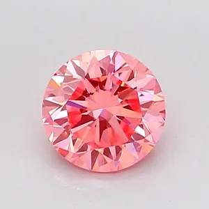 0.73ct ROUND Fancy Vivid Pink VS1 Coloured Lab diamond