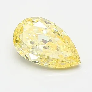 0.81ct PEAR Fancy Intense Yellow VVS2 Coloured Lab diamond