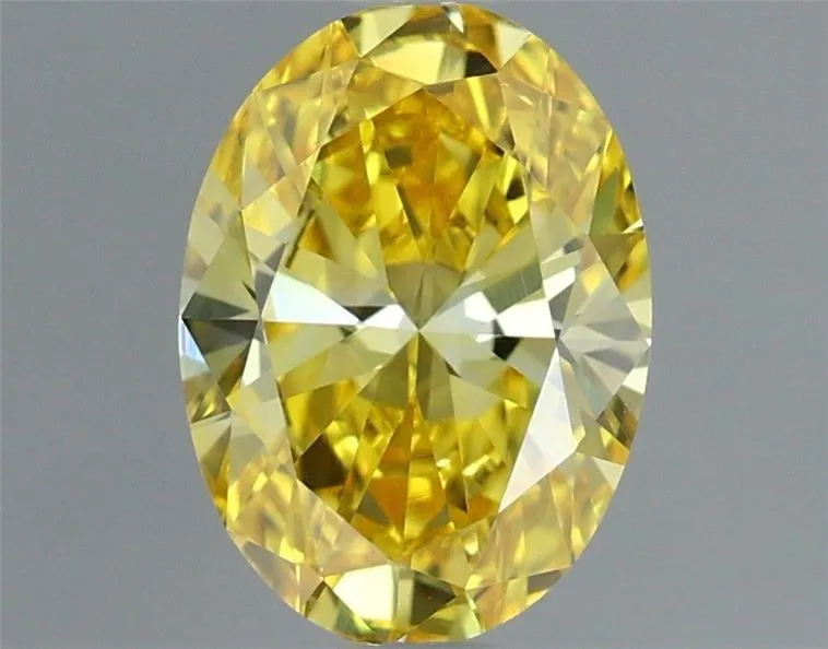 1.07ct OVAL Fancy Vivid Yellow VS1 Coloured Lab diamond