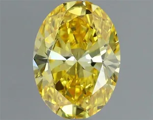 1.07ct OVAL Fancy Vivid Yellow VS1 Coloured Lab diamond