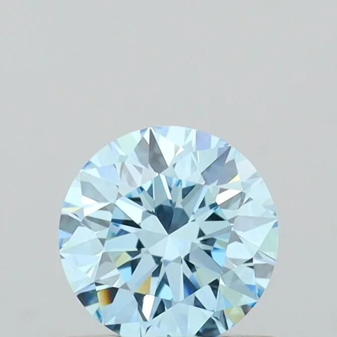 0.58ct ROUND Fancy Vivid Blue VVS2 Coloured Lab diamond