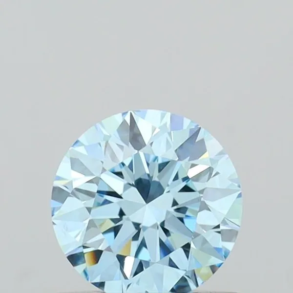 0.58ct ROUND Fancy Vivid Blue VVS2 Coloured Lab diamond