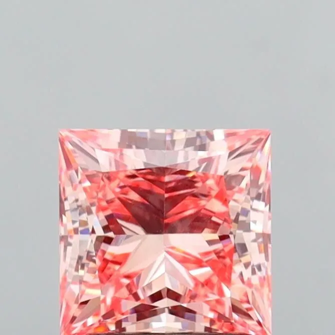 1.99ct PRINCESS Fancy Vivid Pink VS1 Coloured Lab diamond