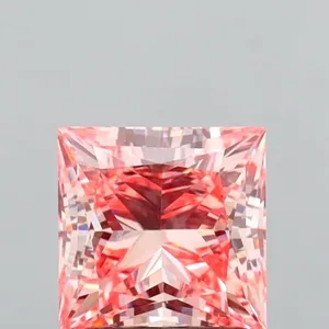1.99ct PRINCESS Fancy Vivid Pink VS1 Coloured Lab diamond