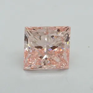 1.59ct PRINCESS Fancy Intense Pink VVS2 Coloured Lab diamond