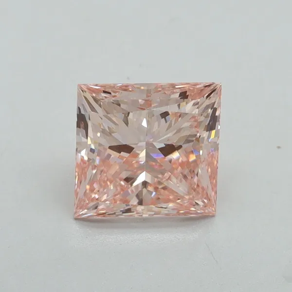 1.59ct PRINCESS Fancy Intense Pink VVS2 Coloured Lab diamond