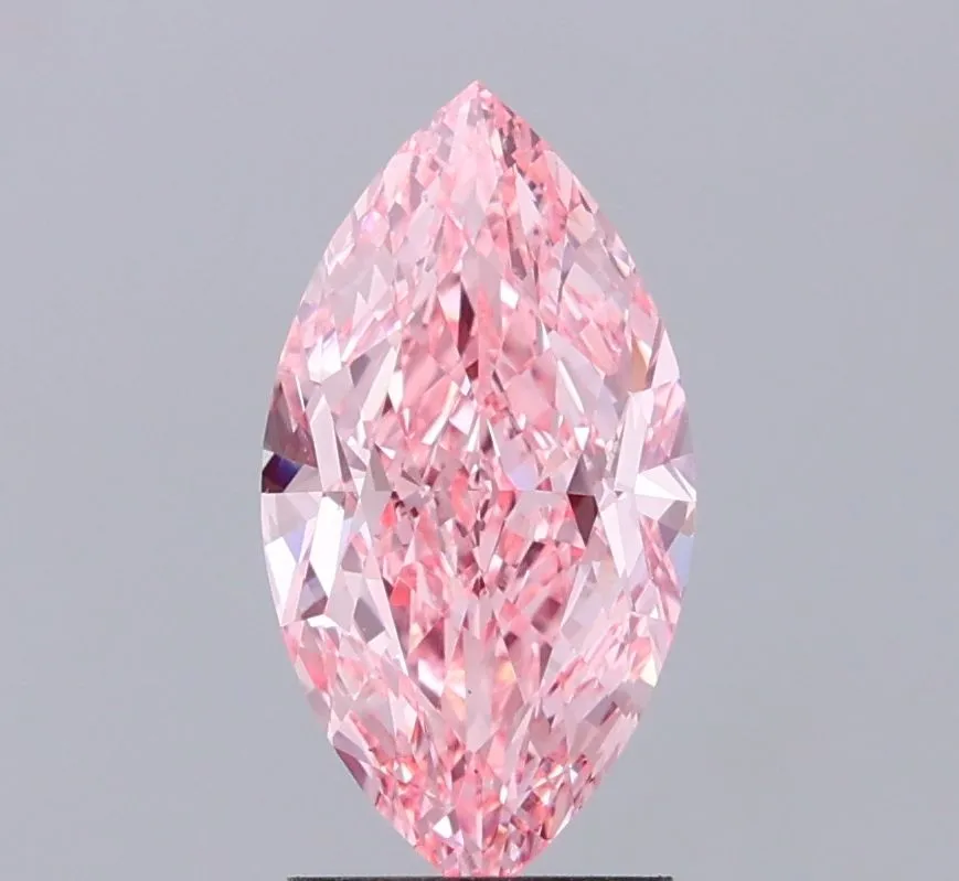 2.26ct MARQUISE Fancy Vivid Pink VVS2 Coloured Lab diamond