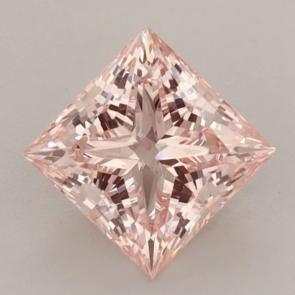 1.68ct PRINCESS Fancy Intense Pink VVS2 Coloured Lab diamond