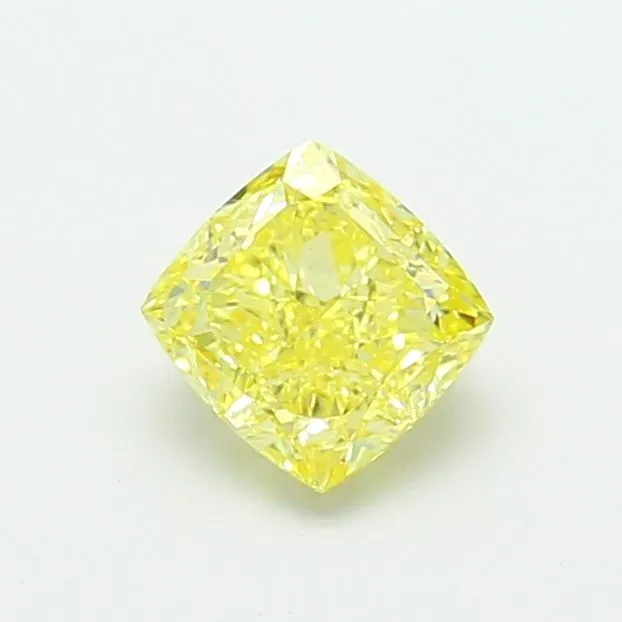 1.22ct CUSHION Fancy Intense Yellow VS1 Coloured Lab diamond