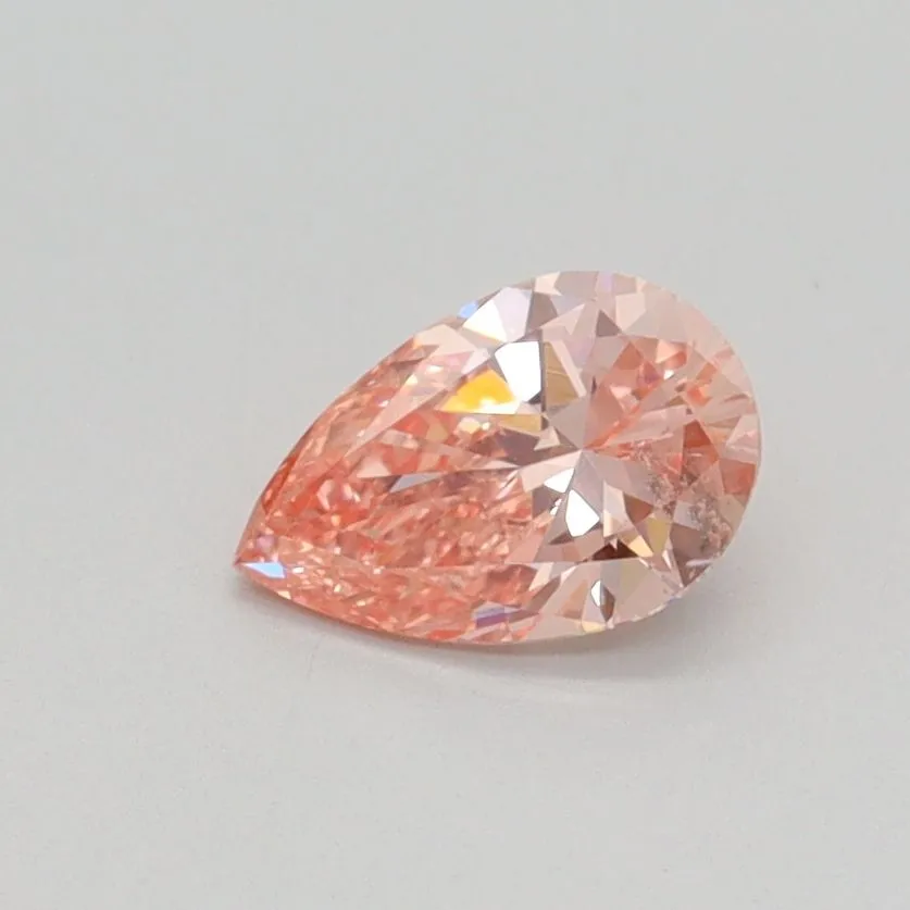 0.50ct PEAR Fancy Intense Pink SI2 Coloured Lab diamond