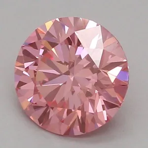 0.54ct ROUND Fancy Vivid Pink VVS2 Coloured Lab diamond